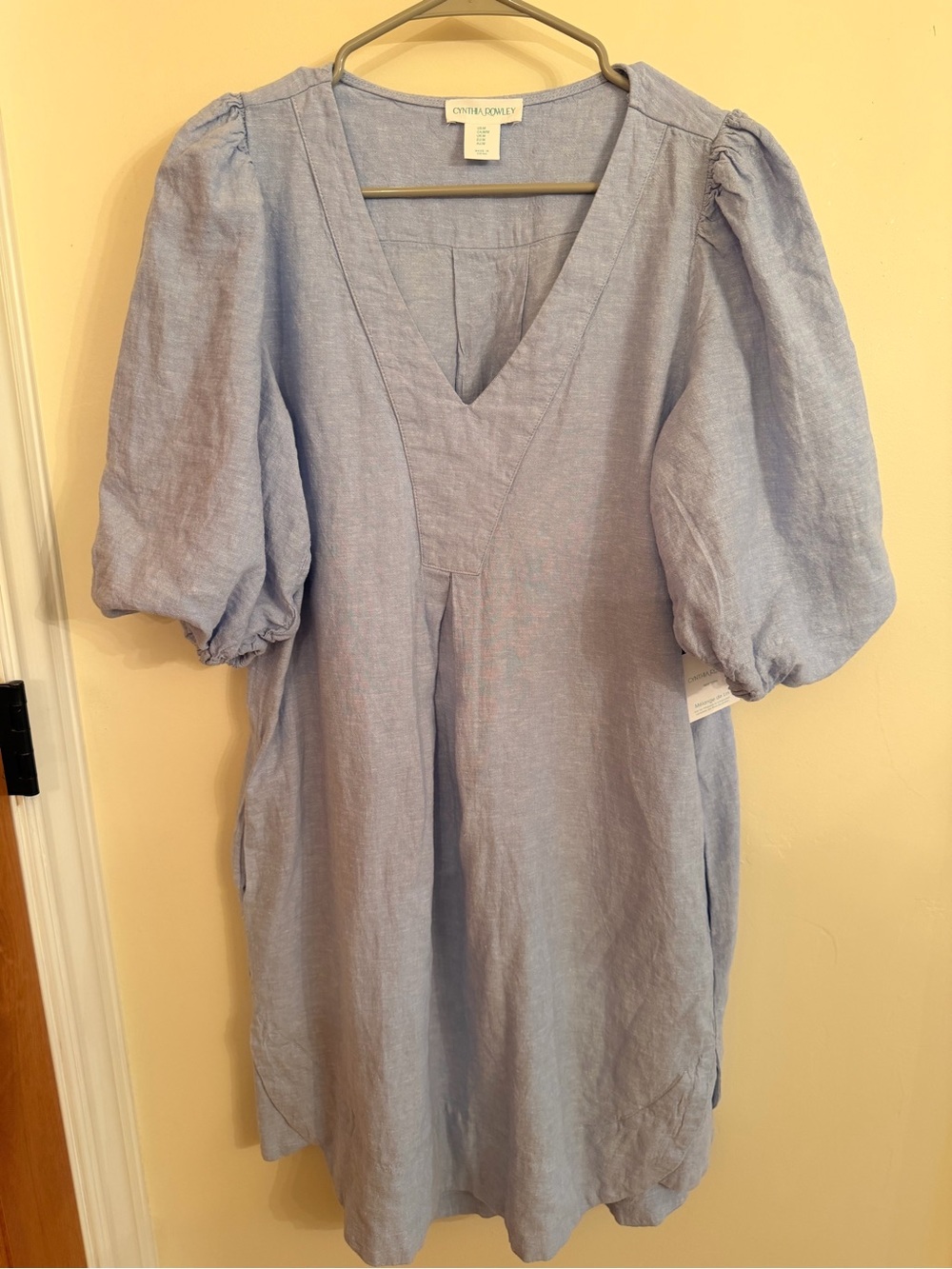 Cynthia Rowley Light Blue Mini Dress with Puff Sleeves